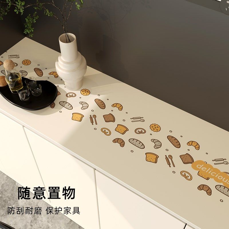 现代简约餐边柜保护垫防水防油防烫可裁剪电视柜桌垫酒柜台面垫子