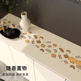 现代简约餐边柜保护垫防水防油防烫可裁剪电视柜桌垫酒柜台面垫子