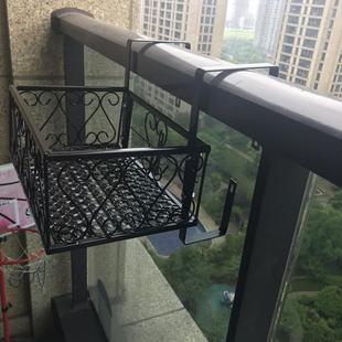 阳台置物架玻璃栏杆花架铁艺悬挂花盆架护栏窗台多肉花架子挂架