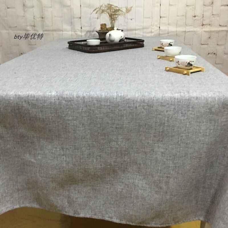 速发棉麻纯色加厚布桌长方形餐桌布艺茶台布茶几桌茶桌书布布艺桌