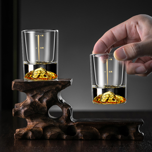 速发金山一式 50高级感玻璃中两家用意杯子创酒酒具六只 白酒杯套装