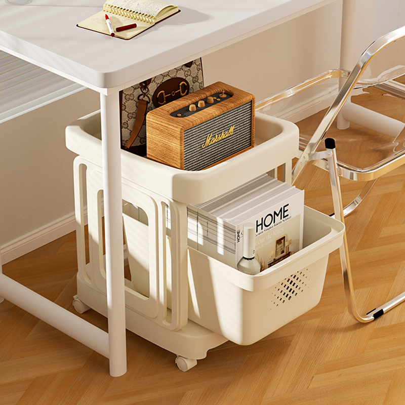 速发办公室桌下置放架工位文件物包神落器地包架可移动带轮小推车