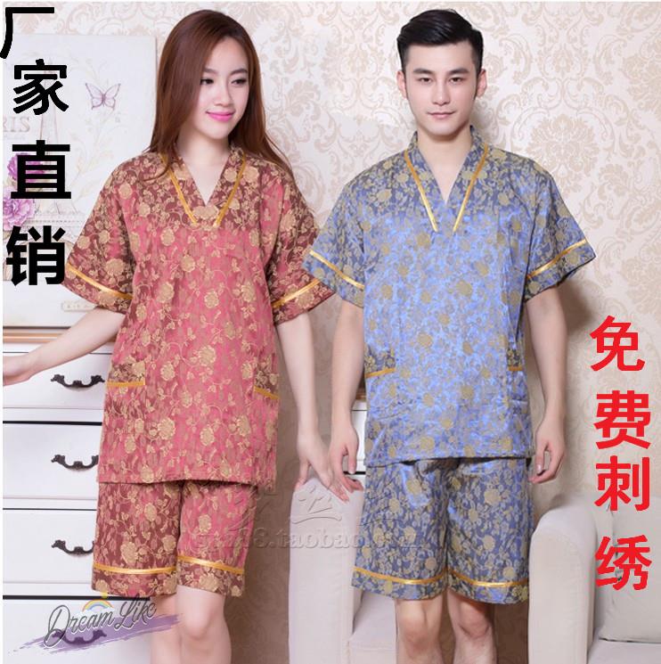 速发棉质汗蒸服足拿洗浴服采耳服情侣家居服睡衣男特大码按摩桑疗