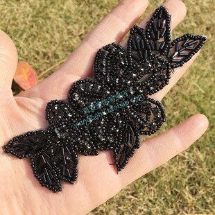 速发黑饰白色衣钻花朵叶子服装辅料头饰珠花毛衣外套水服装棕缝钻