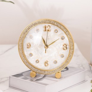 速发轻奢简约座钟创意客厅家用桌面钟静台钟表音台式 贝时壳钟摆钟