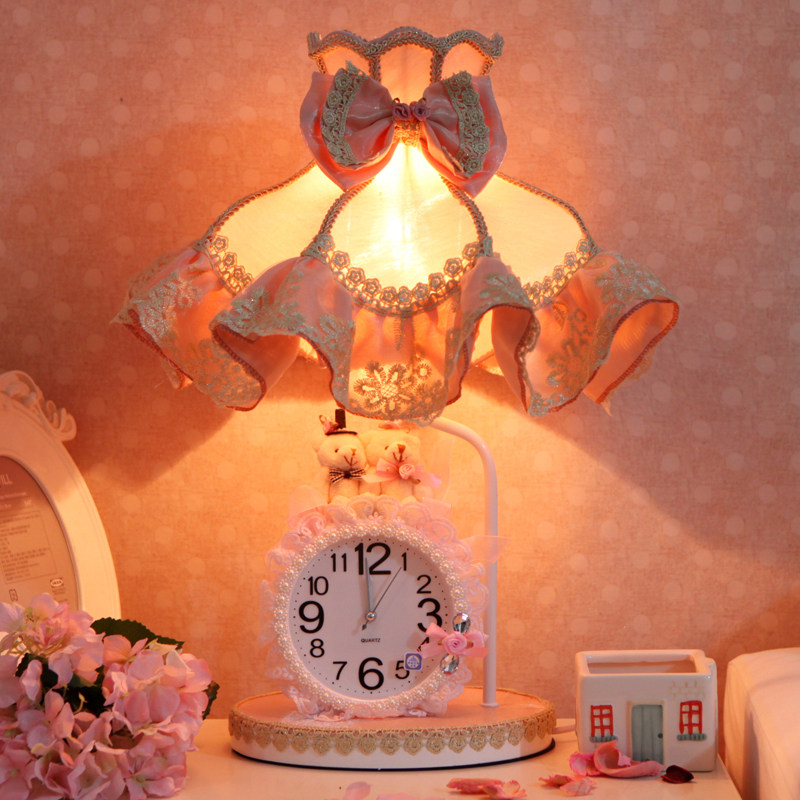极速欧式公主粉创意小清新少女心可爱女孩儿童房T粉色台灯卧室床,家装灯饰光源,装饰台灯,淘宝优惠券,粉丝福利购,淘宝优惠卷
