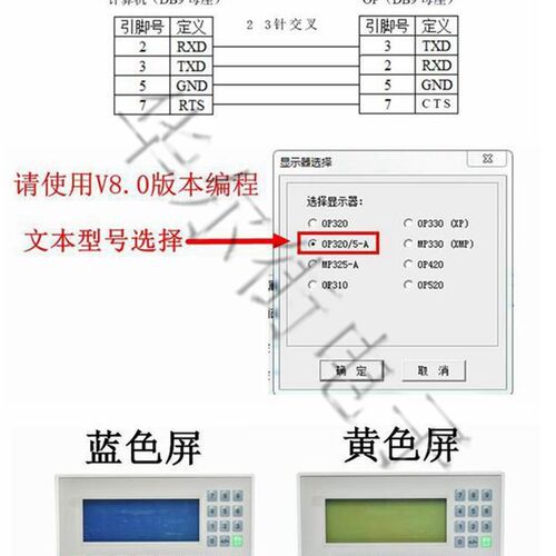 极速文本显示器op320a 支s持232 422 485通信 兼容多种plc工控板