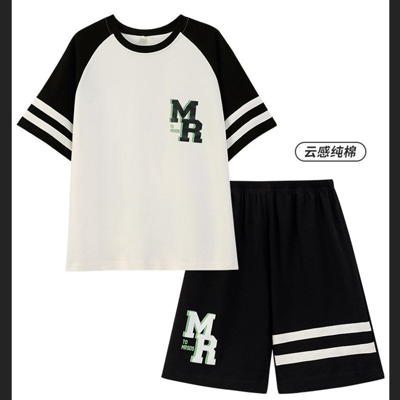 新品儿童睡衣2025新款夏季纯棉短袖薄款套装P男童男孩大童青少年