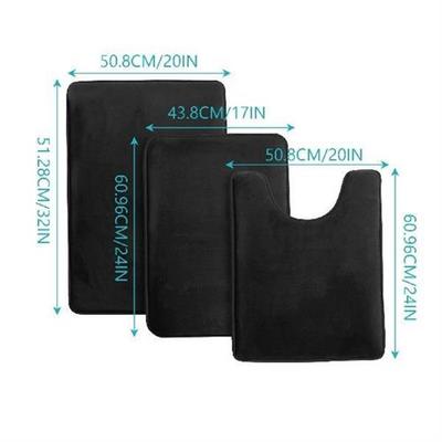 极速Set Of 3 Bathrnoom Bath Mat Set Bathroom Rug ower Carpet