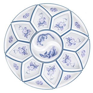 极速密胺拼盘餐具组合套装团圆拼盘家庭家宴火Q锅聚会圆桌盘子餐