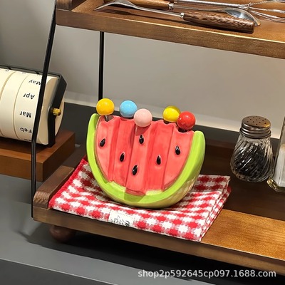 夏日西瓜水果盘轻奢高档家用客厅茶几乔迁新居糖果盘零食摆放盘子
