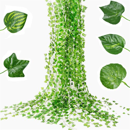 新品Articficial Plants Home Decor Green Silk Hanging vines F