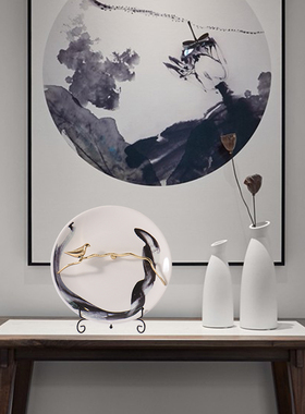 极速新中式摆件高端样板房禅w意创意客厅酒柜玄关办公室开业家居