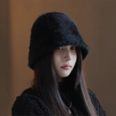 设计联名款 LVURT 法国 高品质兔毛深顶显脸小保暖护耳水桶渔夫帽