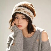 设计联名款 LVURT 法国 潮牌气质堆堆帽高品质羊毛针织加厚包头帽