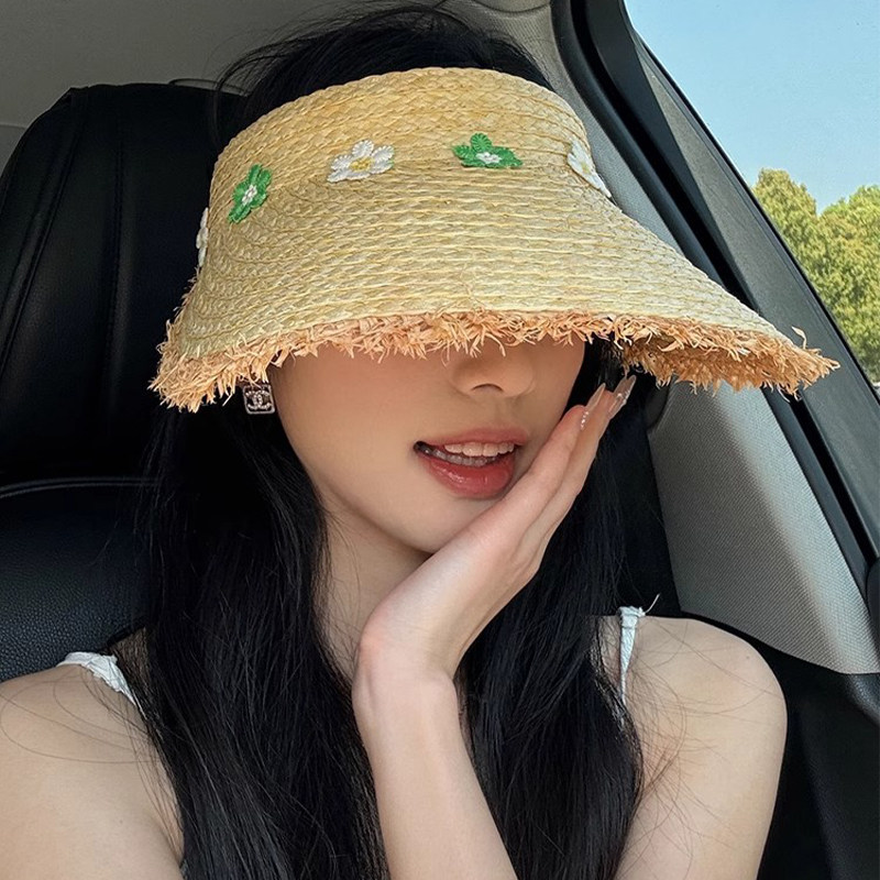 LVURT手工编织大帽檐拉菲草帽女
