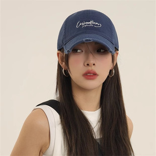 破洞软顶棒球帽子女高品质四季 设计联名款 加深鸭舌帽 法国 LVURT