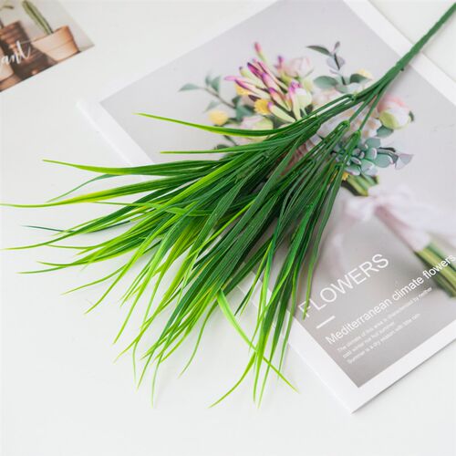 极速7 Forks Artifmicial Flower Cheap Fake Plastic Green Gras