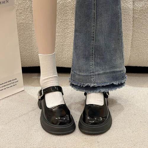 新品日系jk可爱玛丽珍小皮鞋女2026春新款百搭R增高厚底配裙蝴蝶