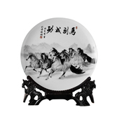 极速景德镇陶瓷器装 家居饰品玄关客厅电视柜酒 饰盘子现代新中D式