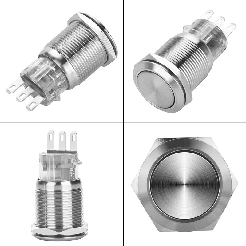 极速16/19/22mm金属按钮开关自锁 复位六脚两开T两闭双刀双掷两路