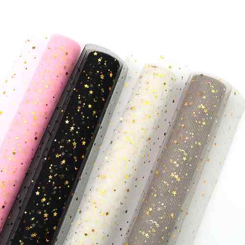 极速Star Moon Soft nLace Gauze Mesh Wrapping Paper Flower Bo