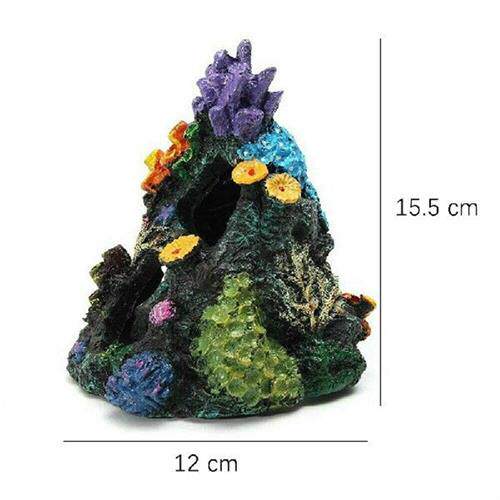 极速1pc Aquarium Fish Tank Artifical Coral Mountain MuZltico