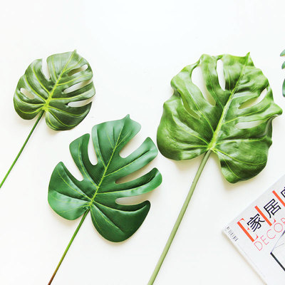 极速Artificial Fake Monstera PalmD Leaves Green Tropical Pla