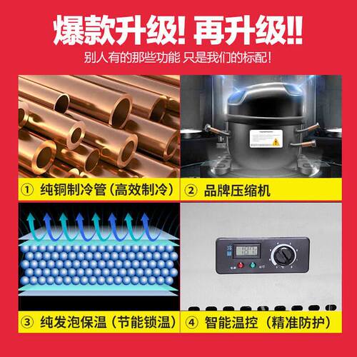 新品保鲜工作台i 冷藏冷冻柜不锈钢厨房冰柜 商用水吧奶茶店冰箱