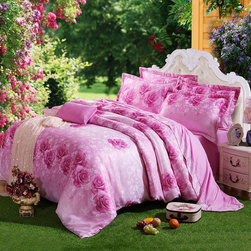 极速彩棉提花印花四件套欧t式牀品单人双人牀1米5/1.8米/2米牀