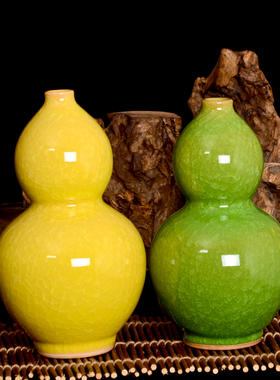 极速hc-050景德镇陶瓷仿古官窑裂纹釉赏L瓶现代家饰品客厅工艺品