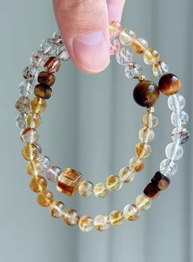 【日富一日】才才抱富裂纹 双圈新中式国风手串 3613