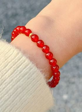 【朱华流光 手串】 复古简约转运珠手链红色手串3341