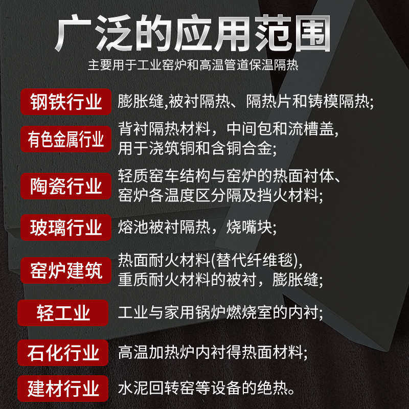 热销耐高温挡火板硅酸铝s陶瓷纤维板窑炉背衬板耐火隔热保温板隔