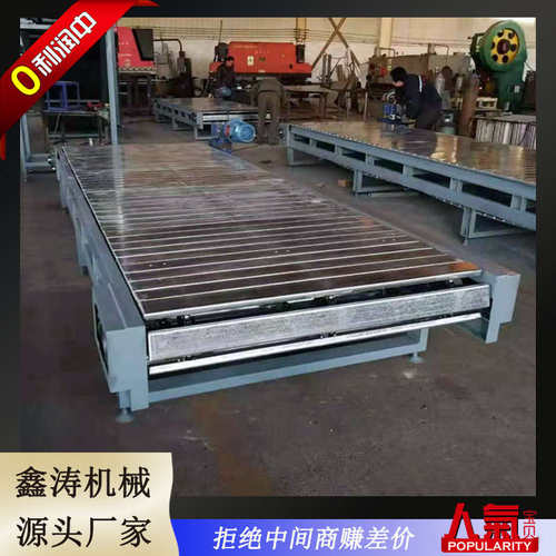 热销重型链板输送线吨包托盘工z装扣板传送机模板流水线折弯链板