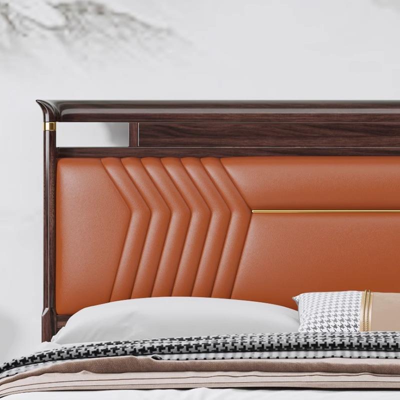 新中实式木床.m乌金木双人5床轻奢简约1.WJ69#18米主卧室家具工厂