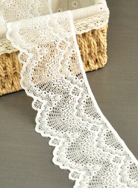 速发料m宽本白色弹力蕾丝花边裙c手工衣服下摆辅边加长装饰辅料