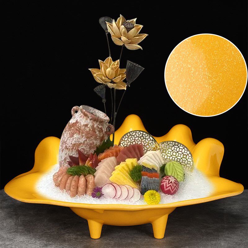 速发创胺密意酒店刺身盘金色干冰盘鱼拼盘海鲜龙虾生盘雪花肥牛盘