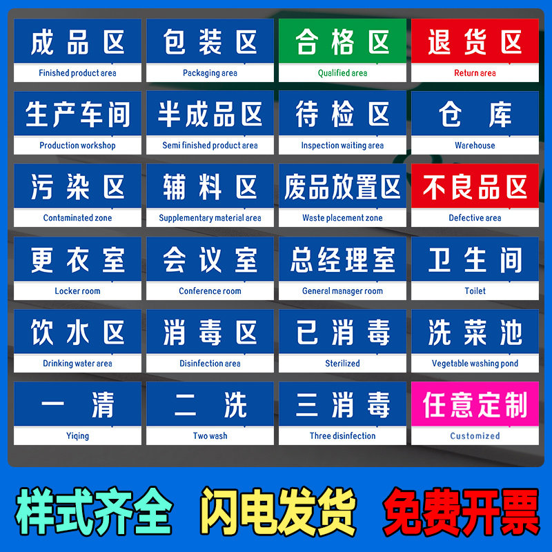 速发临时存放区提示牌标识牌警示牌牌子仓库标识牌区域牌货物分区