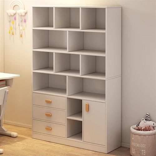 速发书落架地置物架靠墙书柜书物柜一体卧室简易学生储柜客厅收纳