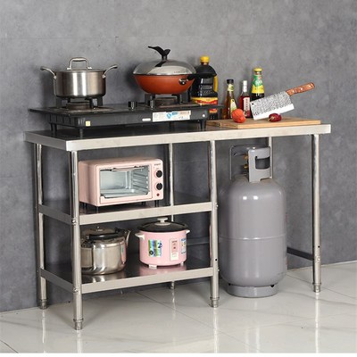 速发不锈钢竈台架子厨房瓦後炉台置物架放瓦斯罐工作台商用斯厨操