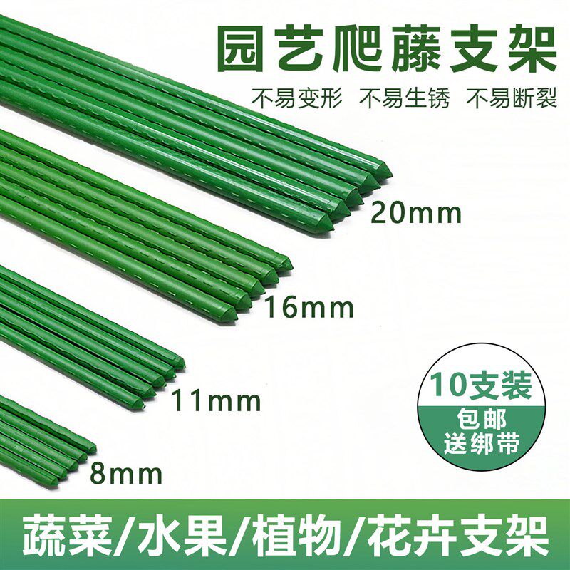 速发爬藤架子西瓜豆角番茄黄瓜固定杆瓜棚葡萄花卉植物支撑杆包塑