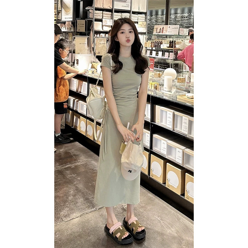 速发小风妈连衣裙202新款夏包臀后妈纯裙欲风小个子休闲长裙子