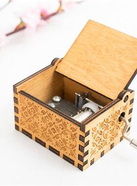 速发Woode Htraked Mus BAx oaue Cved Gift Box