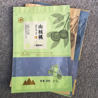 通用加厚款临安山核桃半斤装包装袋塑料包装袋椒盐奶油味空袋250g