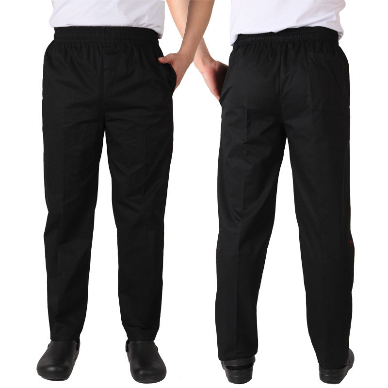 速发厨师色厨酒店后子餐厅服务员工作裤厨房松紧微弹黑裤厨师工作