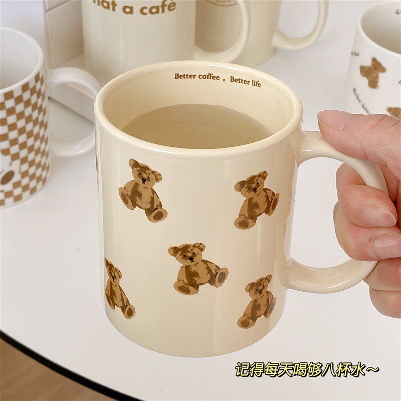速发马克杯设计感众小陶瓷杯可爱情侣水杯大容量高颜咖麦片值啡杯