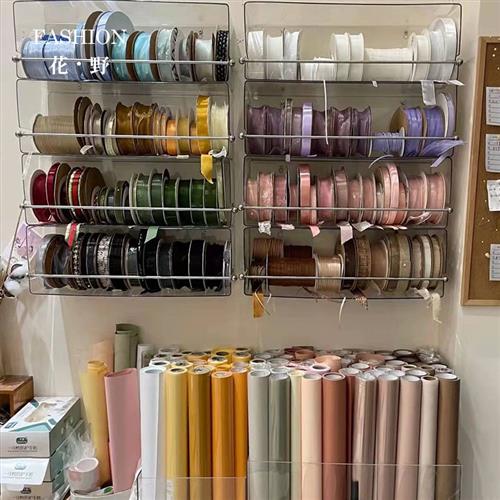 速发花野 透明丝带压克花收纳盒店挂式彩带架子 力 资材工具用品
