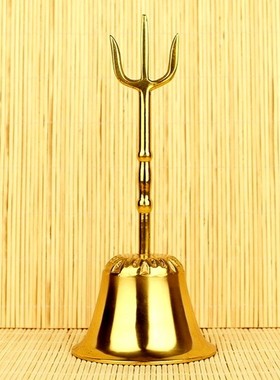 速发道家法器用品铜铃法铃道铃纯铃圣诞三叉课铜摇手铃三清铃铃铛