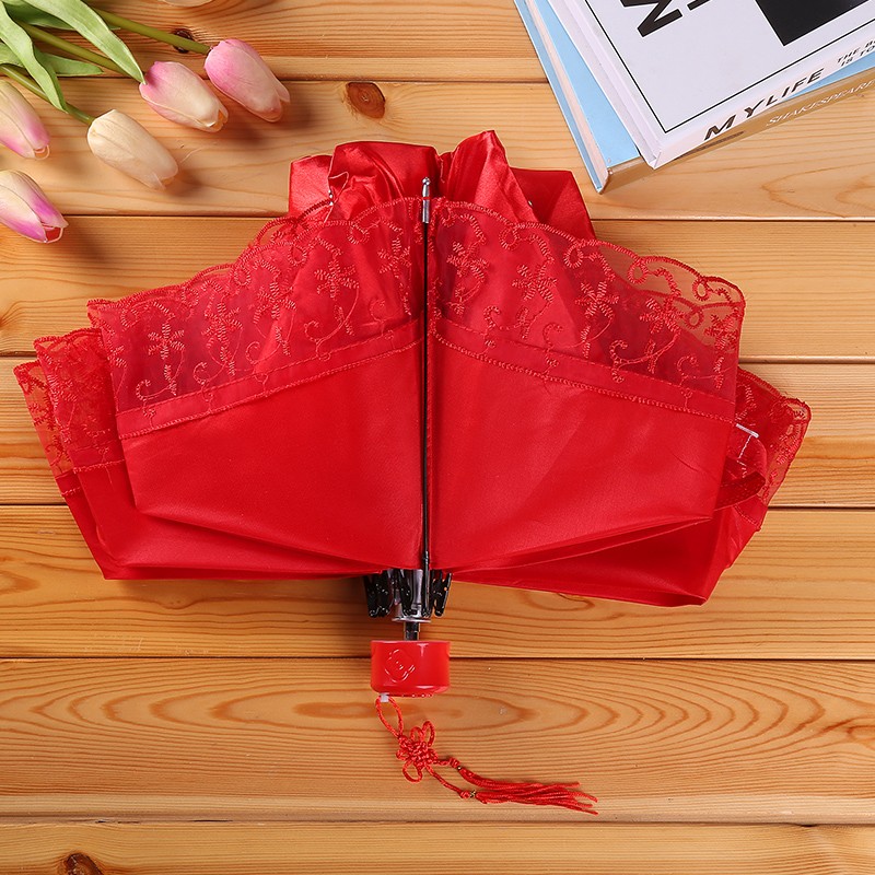 速发伞婚庆结婚出嫁用红色伞新娘古两用出门婚伞复伞折叠中式